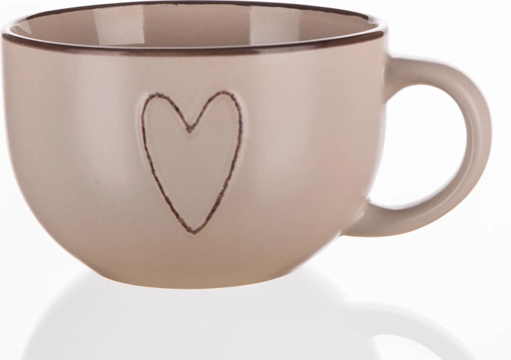 Κεραμική κούπα Jumbo 730 ml HEART μπεζ