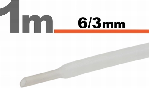 Διαφανής θερμοσυστελλόμενος σωλήνας 6/3 mm