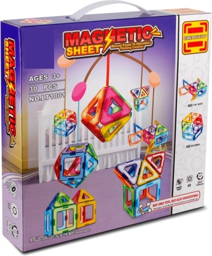 Μαγνητικό κατασκευαστικό σετ Magnetic Sheet 30 τεμάχια