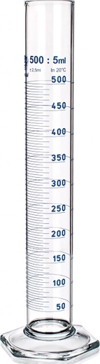 Ογκομετρικός κύλινδρος 500 ml με εξαγωνική βάση και στόμιο έκχυσης SIMAX