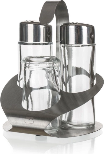 Σετ αλατιέρας και πιπεριέρας Culinaria 35 ml με ανοξείδωτη βάση και δοχείο για οδοντογλυφίδες