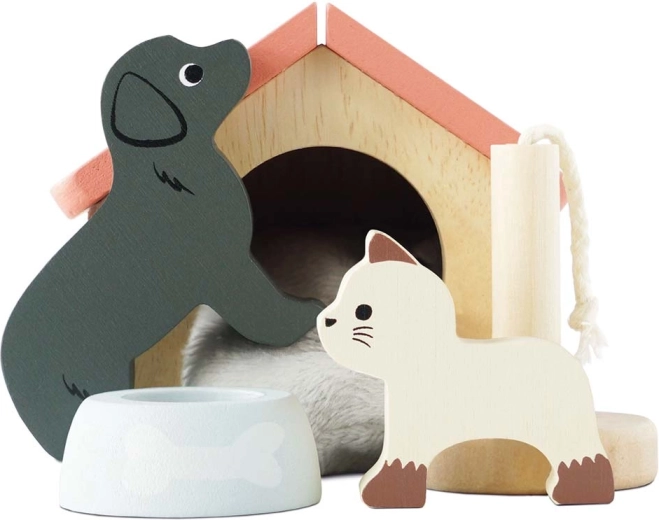 Le Toy Van σετ ξύλινων κατοικιδίων – σκυλάκι και γατούλα