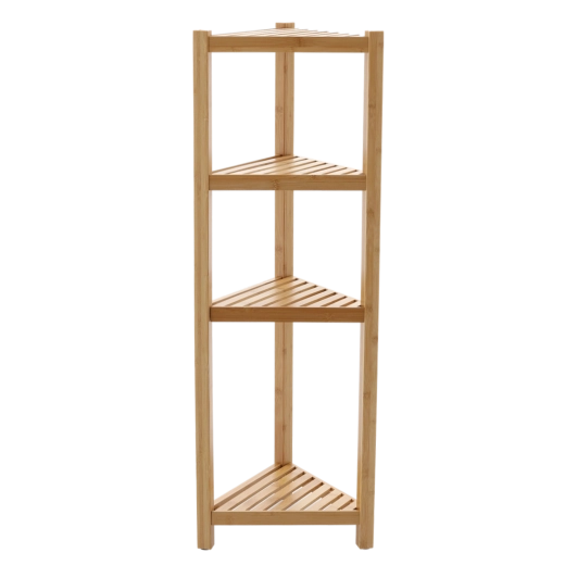Γωνιακή ραφιέρα από μπαμπού με 4 ράφια 34 × 34 × 99 cm