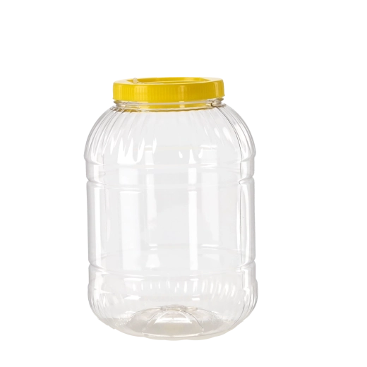 Πλαστικό δοχείο 5 l με διαφανή τοιχώματα και βιδωτό καπάκι