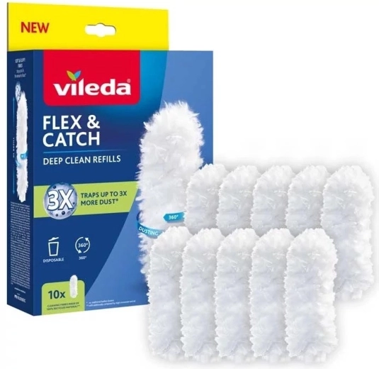 Ανταλλακτικές κεφαλές για ξεσκονόπανο VILEDA Flex & Catch, 10 τεμ.