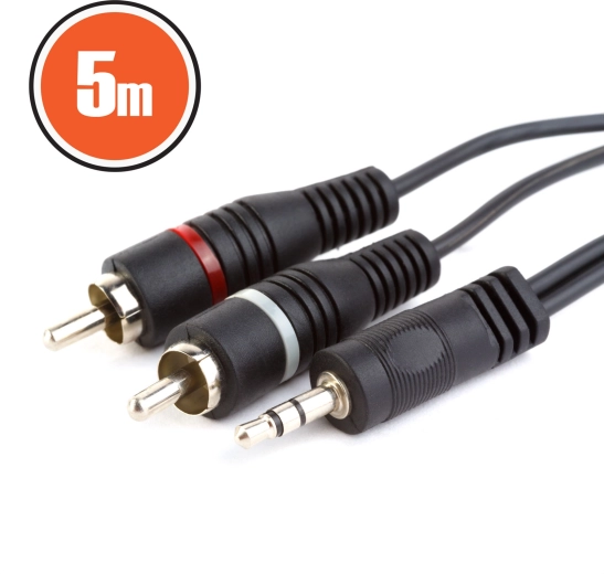 Καλώδιο ήχου RCA σε στερεοφωνικό jack 3,5 mm, 5 m