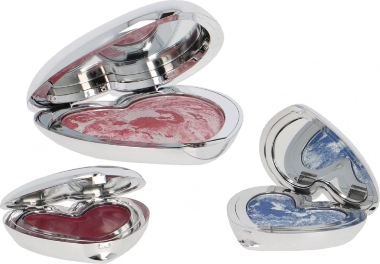 Ρουζ και σκιές με μαρμαροειδές φινίρισμα