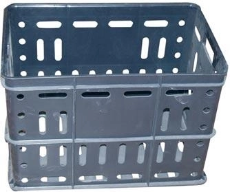 Ψηλό πλαστικό κιβώτιο μεταφοράς 60 × 40 × 42 cm, μαύρο, αντοχή φορτίου 30 kg