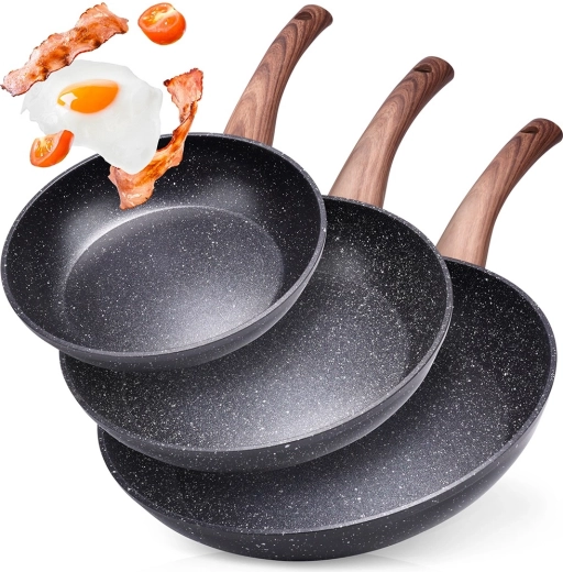 Σετ γρανιτέ τηγανιών BLACK&WOOD 20/24/28 cm – 3 τεμ.