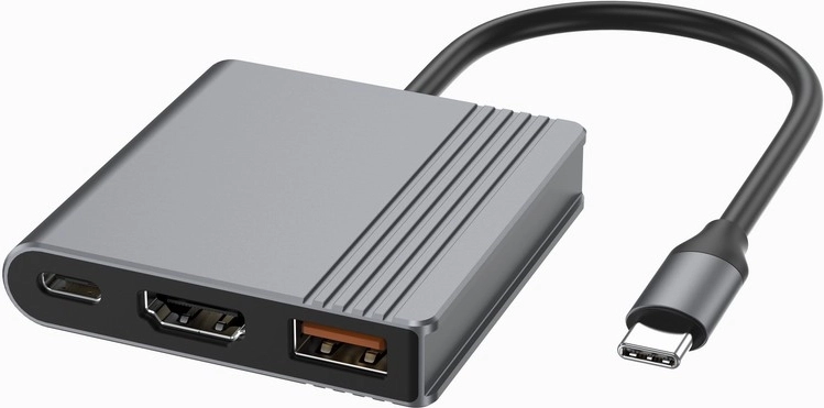 Πολυθύρα προσαρμογέας USB‑C 3 σε 1 (USB, HDMI και USB‑C) – αστρικό γκρι