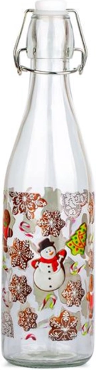Γυάλινο μπουκάλι με κλιπ κλείσιμο TORO 260 ml – μοτίβο μπισκότων τζίντζερ