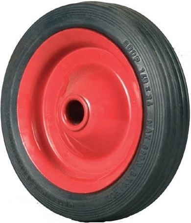 Συμπαγής τροχός για καρότσι μεταφοράς 140 × 32 mm, πλήμνη 15 mm, μεταλλικός δίσκος