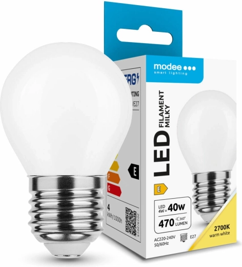 Λαμπτήρας LED filament Modee milky globe mini G45 4 W E27 2700 K - 1 τεμ.