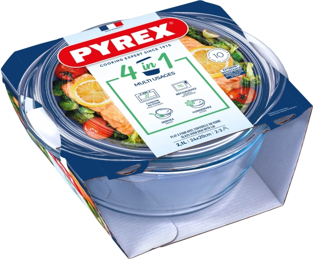 Γυάλινο σκεύος ψησίματος Pyrex με καπάκι 2,1 l
