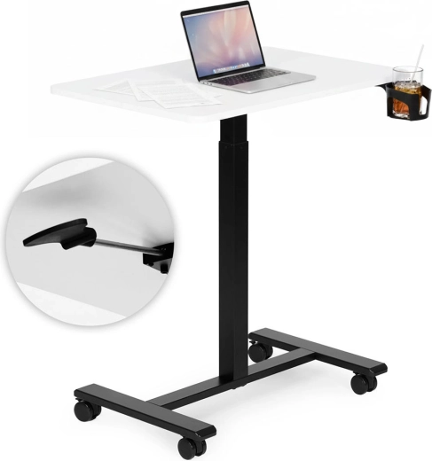 Κινητό τραπέζι για laptop με ρυθμιζόμενο ύψος ModernHome 70 × 48 cm λευκό
