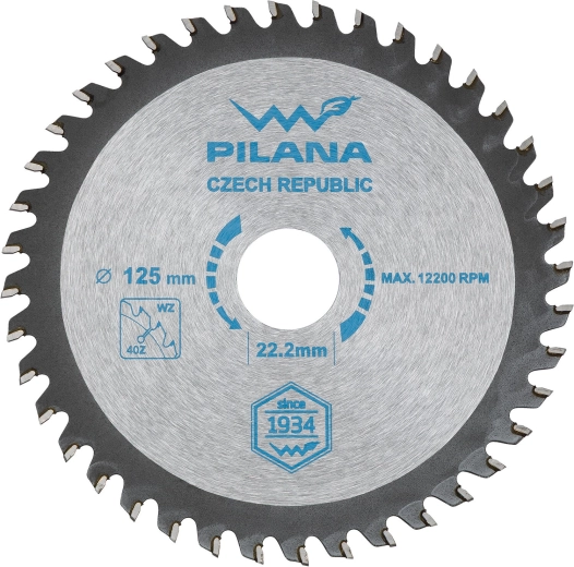 Δίσκος πριονιού PILANA 125 mm, 40 δόντια, SK για ξύλο