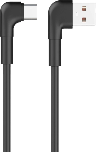 Maxlife MXUC-09 γωνιακό καλώδιο USB-A σε USB-C 1 m 3 A μαύρο - 1 τεμάχιο