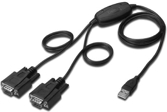 Προσαρμογέας USB 2.0 σε 2x RS232 (DB9) με καλώδιο USB A αρσενικό/θηλυκό μήκους 1,5 m