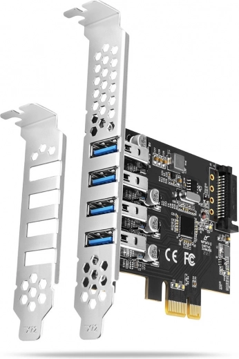 Ελεγκτής PCIe USB 3.2 Gen 1 με 4 θύρες, UASP, chipset Renesas, τροφοδοσία SATA