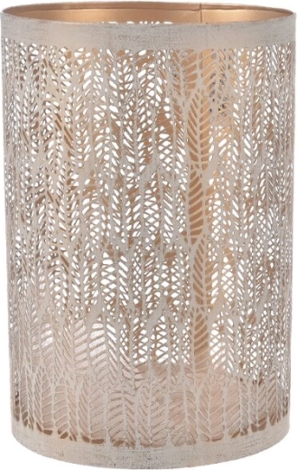 Κηροπήγιο LEAF μεταλλικό μπεζ-χρυσό 18 cm