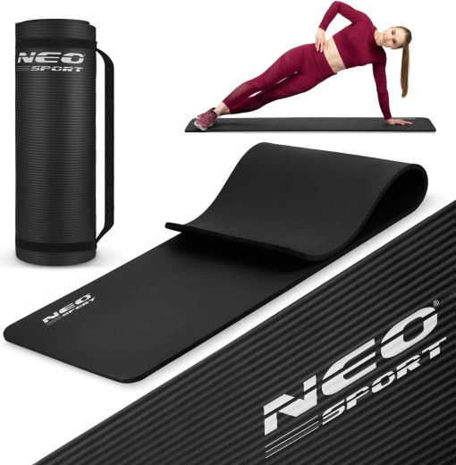 Neo Sport στρώμα γυμναστικής 183 × 60 cm, extra παχύ, μαύρο