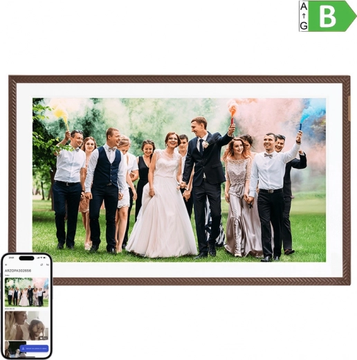 Ψηφιακή κορνίζα φωτογραφιών Arzopa 15,6″ καφέ Wi‑Fi Full HD