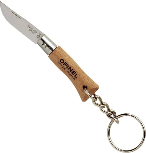 Opinel N°02 Inox πτυσσόμενο μαχαίρι τσέπης για κλειδιά 3,5 cm, ξύλο οξιάς