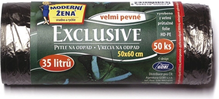 Σακούλες απορριμμάτων Exclusive 35 l μαύρες 50 τεμ.