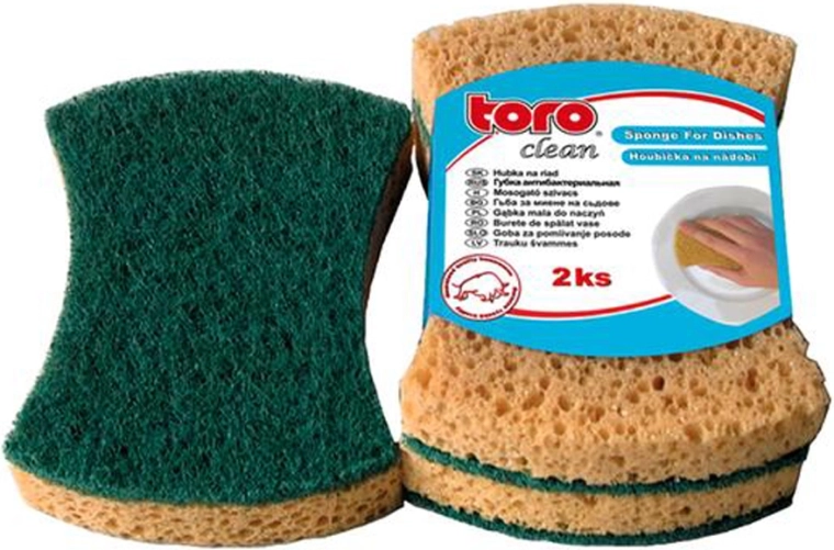 Σφουγγαράκι πιάτων TORO με διαμορφωμένο σχήμα, 2 τεμ.