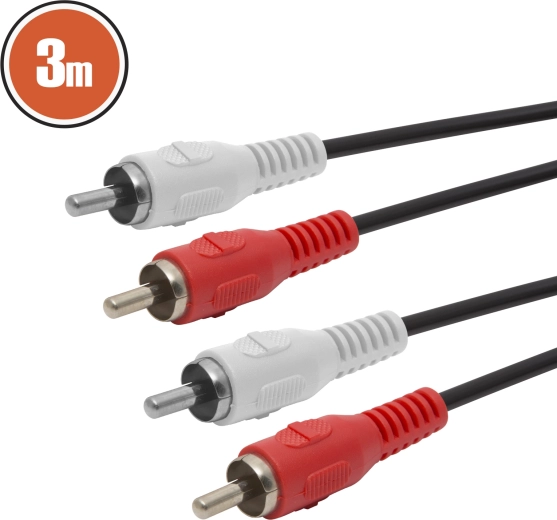Καλώδιο ήχου RCA 3 m, κόκκινο και λευκό