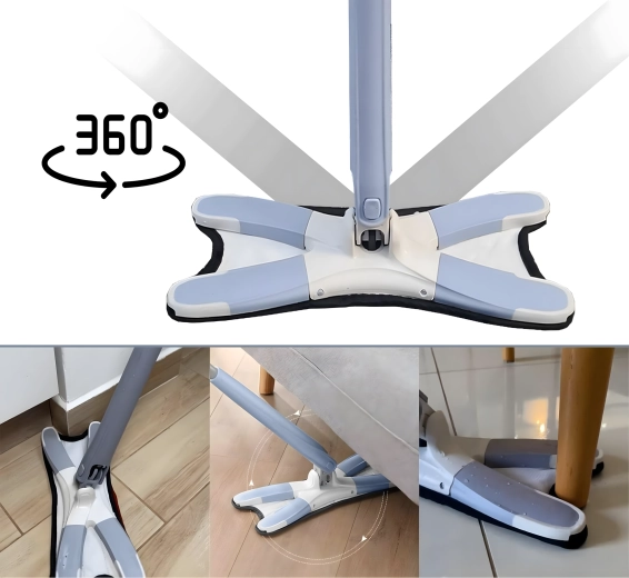 Επίπεδη αυτοστυβόμενη σφουγγαρίστρα Twist Butterfly με περιστρεφόμενη κεφαλή και ανταλλακτικό πανί