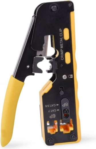 Πρέσα κρimp για βύσματα διέλευσης RJ45 κατ. 5e/6, RJ12 και RJ11 με κοπή και απογύμνωση