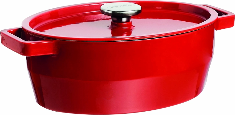 Μαντεμένια κατσαρόλα με καπάκι Pyrex 4 l σκούρο κόκκινο