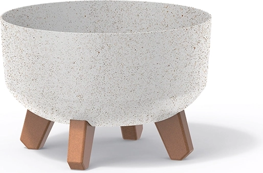 Γλάστρα Gracia Low Eco Wood 23,5 cm – λευκή
