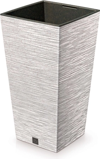 Γλάστρα Furu Square Eco Wood με ένθετο 34,5 cm – λευκή