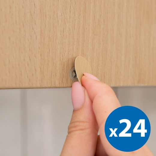 Αυτοκόλλητα καλύμματα για βίδες 13 mm, δρυς, 24 τεμ.