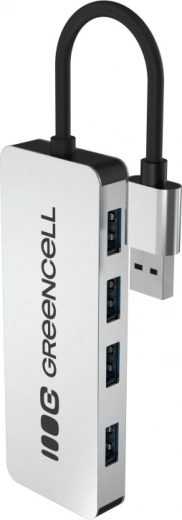 USB hub Greencell Basic 4× USB‑A 3.0 με ενσωματωμένο καλώδιο