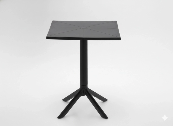 Τετράγωνο τραπεζάκι κήπου 60 × 60 × 77,5 cm μαύρο