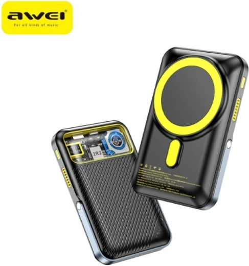 Awei μαγνητική ασύρματη powerbank MagSafe 10000 mAh μαύρη