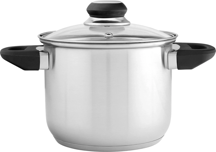 Altom Design Emilio ανοξείδωτη ψηλή κατσαρόλα 2,3 l με γυάλινο καπάκι, 16 cm
