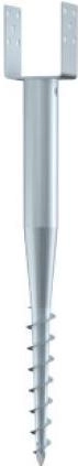 Βίδα εδάφους με βάση U 70×120, μήκος 1000/865 mm, γαλβανιζέ