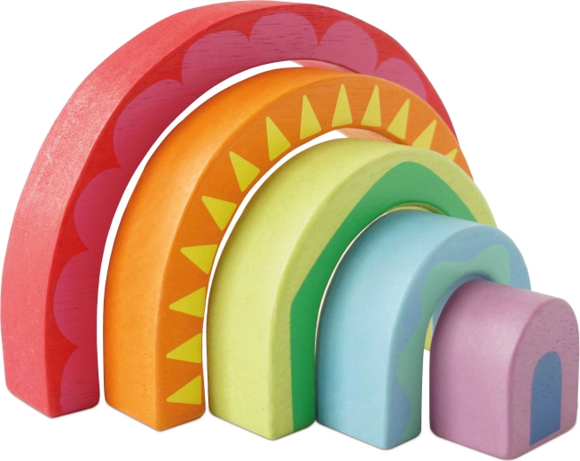 Ξύλινα στοιβαζόμενα τόξα ουράνιο τόξο Montessori Le Toy Van