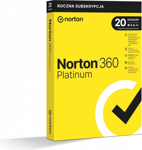 Norton 360 Platinum, 100 GB, 1 χρήστης, 20 συσκευές, 1 έτος