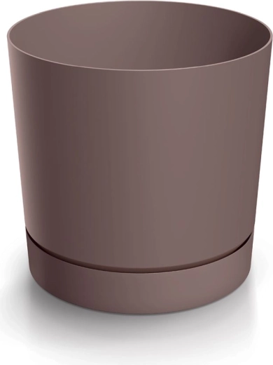 Γλάστρα Tubo P με πιατάκι marsala 14,8 cm