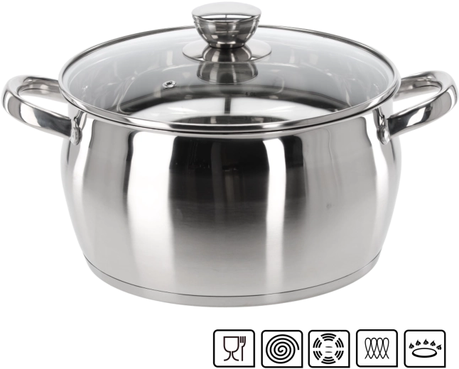 Ανοξείδωτη κατσαρόλα με καπάκι Belly 5 l 24 cm