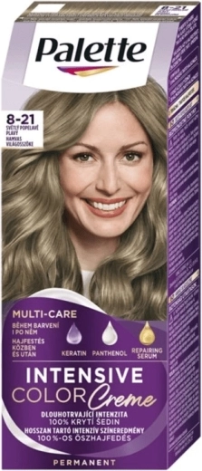 Palette Intensive Color Creme 8-21 ανοιχτό σταχτί ξανθό χρώμα μαλλιών 50 ml