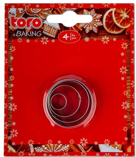 Φορμάκια κοπής για μπισκότα TORO – κύκλοι, σετ 4 τεμ.