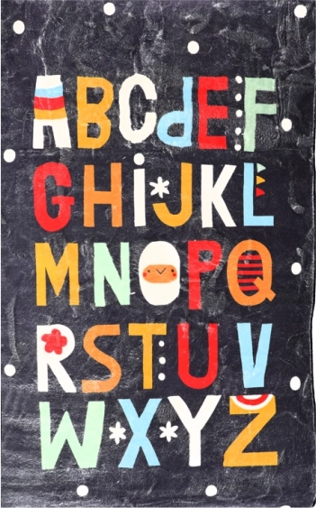 Παιδικό χαλί και υπόστρωμα παιχνιδιού 140 × 80 cm Alphabet – σκούρο μπλε