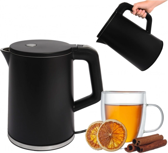Ταξιδιωτικός ασύρματος ταχυβραστήρας 1,2 l 1500 W με περιστρεφόμενη βάση – μαύρος