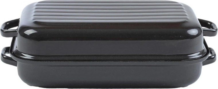 Σμαλτωμένο ταψί με καπάκι 40 × 26 cm – 2 τεμαχίων, ραβδωτός πάτος